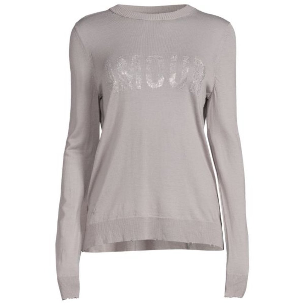 Zadig & Voltaire GABY AMOUR Strass sweater WOMEN SZ S and L NWT $368